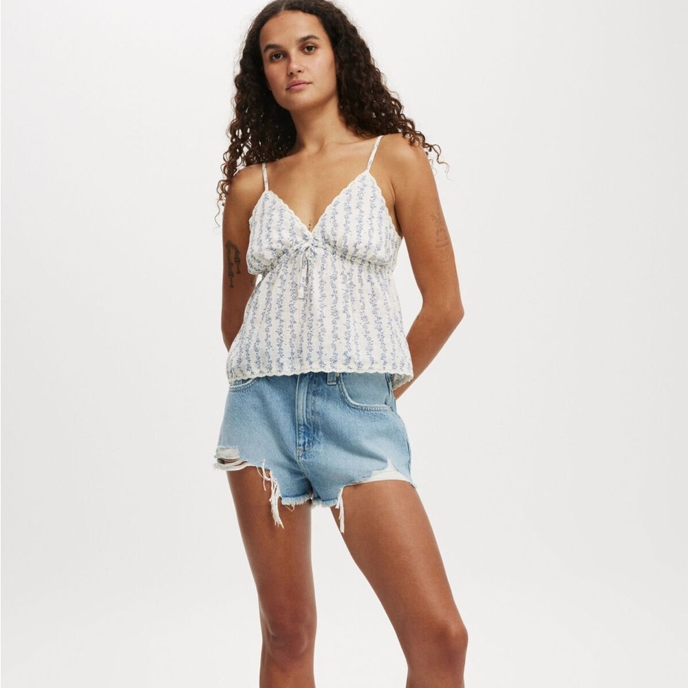 Cotton On Floral Blue and White Blouse